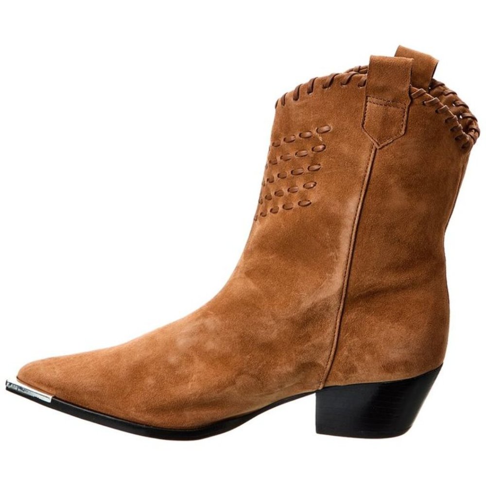 Schutz Alexxa Western Fringe Suede Cowboy Boots Brown Size 7.5 NWT - Picture 4 of 15